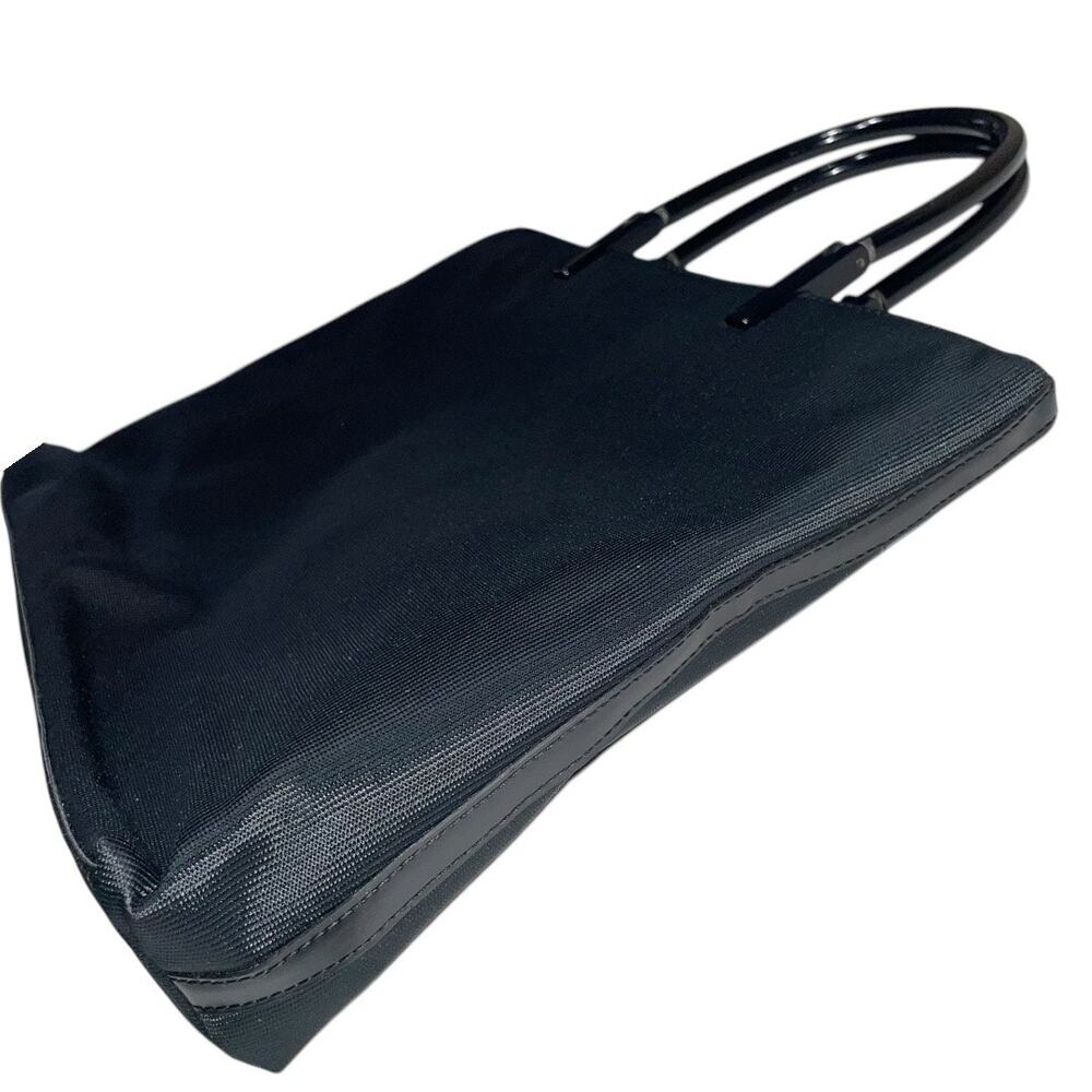 Vintage PRADA Black Textured Nylon Plastic Handle Tote Bag - Picture 5 of 9